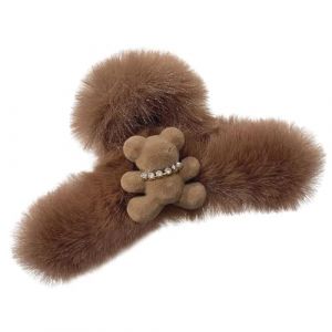 Pince &agrave; cheveux en forme d'ours en peluche - Pinces &agrave; cheveux en forme d'ours en peluche grand, pince &agrave; cheveux r&eacute;utilisable en forme d'ours en peluche | Cadeau d'anniversaire pour faire (fengkuc, neuf)