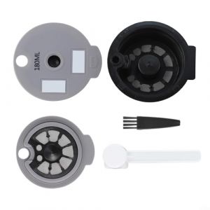 Capsule de caf&eacute; r&eacute;utilisable pour Bosch pour Tassimo Capacit&eacute; d'infusion 12 g et accessoires y compris cuill&egrave;re, brosse 60 ml et couvercles 180 ml (Wild-flowerww, neuf)