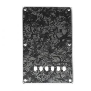 Musiclily 6 Trous Plaque Arri&egrave;re Vibrato Cache Tremolo pour Guitare &eacute;lectrique China Squier, 4 plis Black Pearl (Musiclily Direct France, neuf)
