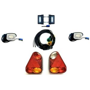 MelTruck&reg; Kit d'&eacute;clairage de remorque Bayonette SET Feux arri&egrave;re Ampoules 13 Broche C&acirc;ble 7m Plaque d'immatriculation Remorque (Melbox_shop, neuf)