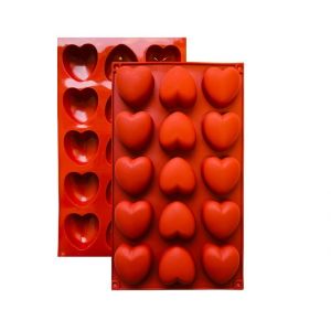1 Moule en Silicone,1 Moule C&oelig;ur Bomb&eacute; avec Rev&ecirc;tement Antiadh&eacute;sif, Moule en Silicone P&acirc;tisserie pour Muffins, Brownies, G&acirc;teaux, Pudding, Gla&ccedil;ons, Gel&eacute;e, Quiches (29 x 17 cm) &ndash; 15 cavit&eacute;s (MONGALON, neuf)