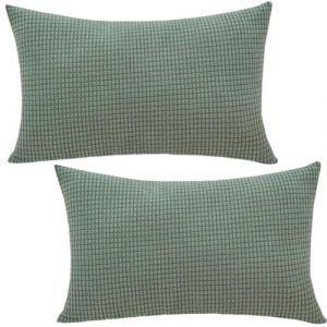 Taie D'oreiller 50x70,40x70,40x60 Rectangulaire Lot De 2 Extensible Housse De Coussin 40x80,60x80 Couverture Oreiller Pour Canapé Maison Salon Chambre Decoration(Matcha Green,60x80 cm (Set of 2)) (Pooneeliff, neuf)