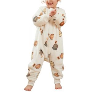 Maeau Combinaison Pyjama Enfant Fille Garçon 5 6 Ans Gigoteuse a Pied Bébé Manche Longue Hiver Barboteuse avec Jambe Grenouillère Flanelle Surpyjama Animaux Ensemble Pyjama Naissance Jumpsuit Blanc (YOUXINGEU (Livraison sous 5 à 12 jours）, neuf)