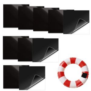 WUSJCOF Kit de r&eacute;paration de Patchs gonflables en TPU (10 pi&egrave;ces) - Patchs de Piscine Autocollants Kit de r&eacute;paration pour Matelas gonflables, Bateaux et Jouets (Noir) (NAROU DUTEN, neuf)