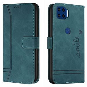 Lihondar Coque pour Motorola Moto G 5G Plus, Protection Portefeuille Etui &agrave; Rabat Housse Premium en Cuir PU avec Antichoc TPU Fermoir Magn&eacute;tique Flip Pochette Housse pour Motorola G 5G Plus (Vert) (LiHondar, neuf)