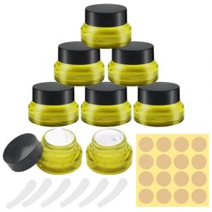 Bohoray 6PCS Creme Beh&auml;lter avec Couvercle 30ml, Petit Pots Vide Cosm&eacute;tiques avec Spatule et &Eacute;tiquette, Petits Pots en Verre Clair de Voyage pour Lotion, Cr&egrave;me, Sp&eacute;cimens (BOHAOWL, neuf)