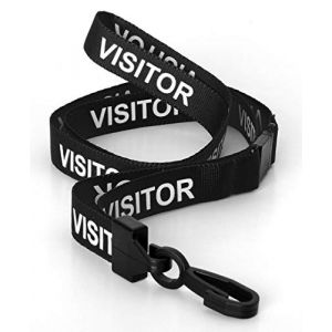 CKB LTD® Lot de 10 Noir Visit Courroie tour de cou avec Lanière à Clip Plastique en Rotatif pour Cou Cordons de Badge de Bureau Carte de Visite étiquette pour nom Porte-Badge D'identification (CKB_LTD, neuf)