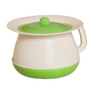 Milageto Crachoir de ménage Pot de chambre Seau de commode de nuit avec poignée avec couvercle Toilette Urinoir Pot pour salle de bain Toilette Enfants Adultes, Vert (Milageto-EU, neuf)