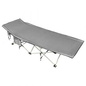 LANTUS Lit de Camping Pliable - Lit de Tente, Voyage Portable en Toile Oxford &agrave; Double Couche, L&eacute;ger, pour la Maison, la Sieste au Bureau Jardin la Plage - 190 x 67 x 35 cm - Gris (Hechheu, neuf)