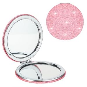 Mabor Mini miroir de voyage compact et pliable rond - Mini miroir de maquillage portable - Miroir grossissant - Miroir de voyage double face pour femme - Sac &agrave; main - Portefeuille &agrave; domicile ou bureau (cici star, neuf)