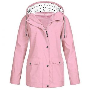 RLEHJN Veste Femme Mi Saison Veste À Capuche Protection Solaire Pour Femmes Ciré Imperméable Femme Mi Longue Manteau Imperméable Avec Poches Coupe-Vent Couleur Unie Vestes Extérieur Pas Cher (⭐⭐⭐⭐⭐RLEHJN, neuf)