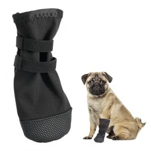JiaHeHe Chaussette Chien Antid&eacute;rapante, Chaussure pour Chien Bless&eacute;, Bottines Douces Et R&eacute;glables, Chaussures pour Chien avec Semelle R&eacute;sistante, Protection Patte Chien Anti Lechage(S) (JiaHeHe, neuf)
