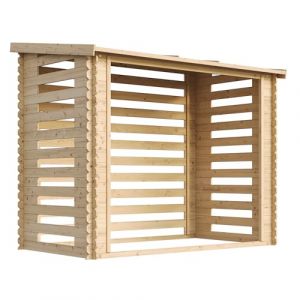 TIMBELA M202 Abri &agrave; b&ucirc;ches -l146xL232xH199 cm/ 2.63 m2 - Abri De Stockage du Bois et Range b&ucirc;ches ext&eacute;rieur (TIMBELA&KO, neuf)