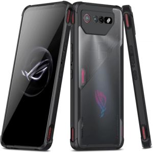 HARUINO Étui pour ASUS ROG Phone 7 Coque ROG Phone 7 Ultimate Case Etuis Protection Housse Texture Antidérapante PC Dur Transparent Retour et TPU Silicone Souple Noire Bord Antichoc Cover (HARUINO Direct, neuf)