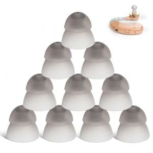 Dôme D'aide Auditive De 10 Pièces, 10mm Puissance Moyenne Double Couche Dôme En Silicone Bouchons D'oreille Dôme D'aide Auditive De Remplacement Pour Les Aides Auditives Âgées (Noir) (Orfaty, neuf)