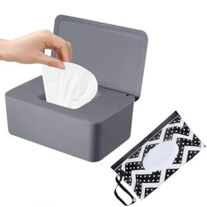 SEPSCO Boite Lingette Bebe et Sacs Lingettes Humides, Boîte Papier Toilette Humide avec Couvercle Distributeur Lingettes Accessoires Mouchoirs Rangement PP Boîtes Reutilisable pour Wc Voiture Maison (SEPSCO, neuf)