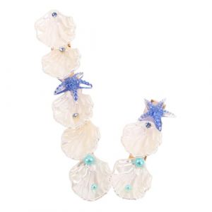 CTIRCHIU Lot De 2 Barrettes &Agrave; Cheveux En Forme D'&eacute;toile, En Fausses Perles Et Coquillages, Style Sir&egrave;ne, Accessoires Pour Coiffure De Mariage, Pour Femmes Et Filles (zetaiyuan, neuf)