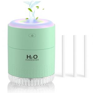 SZO Mini humidificateur color&eacute;, humidificateur rechargeable par USB, 4 modes, super silencieux, humidificateurs pour chambre &agrave; coucher, convient pour voyage, bureau, famille - vert (HNLF DIRECT, neuf)