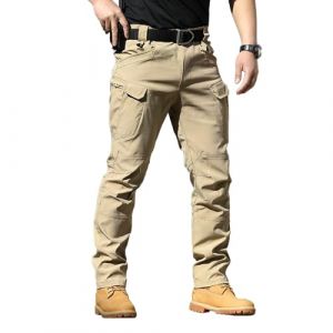 Lggwunsi Pantalon de Travail Homme Cargo - Multi-Poches Elastique Militaire Pantalon Cargo Homme Respirantes à Séchage Rapide Pantalons Tactique Hommes pour Randonnée et Outdoor(Kaki,XL) (iyutaomao, neuf)