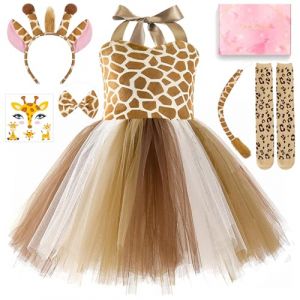 TOSZOLY D&eacute;guisement Girafe pour Filles, Ensemble Accessoires avec Serre-T&ecirc;te, Chaussettes, Jupe Tutu, Costume Girafe pour Halloween, Carnaval, No&euml;l, Anniversaire, F&ecirc;te et Cosplay (NIKLAVS TOMSONS, neuf)