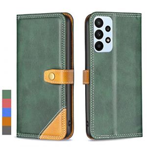 Klapber Coque pour Samsung Galaxy A23 5G Etui Housse Cuir pour Galaxy A23 5G &Eacute;tuis &agrave; Rabat Pochettes avec Fentes Cartes Protecteur Silicone Souple Ceinture &eacute;tuis pour Samsung A23 5G, Vert (Yuemmy, neuf)