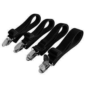 Beedsooth Lot de 4 Accessoires Literie Tendeur Draps R&eacute;glable Sangle Drap Housse &Eacute;lastique, pour Drap Lit, Canap&eacute;, Housse de Repassage - 30cm &agrave; 120cm, Noir (SWEET BEDDING, neuf)