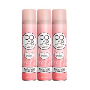 COLAB Shampoing Sec Original, 200 ml, Lot de 3 - Pas de résidus blancs, pas de complications, tous types de cheveux, parfum frais (SLG BRANDS LTD, neuf)