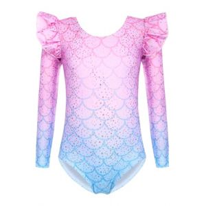 Arshiner Justaucorps de gymnastique pour filles Sir&egrave;ne Justaucorps de gymnastique pour enfants &agrave; manches longues Maillots de ballet classique Tenue de gymnastique 150 7-8 ans (Arshiner Store, neuf)