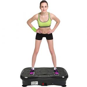Belfoyer Plateforme Vibrante LCD &ndash; Plaque Vibrante Fitness Minceur avec Bluetooth & USB, T&eacute;l&eacute;commande, Bandes &Eacute;lastiques &ndash; Noir Int&eacute;gral (53&times;32.5&times;12cm) (zvzhano, neuf)