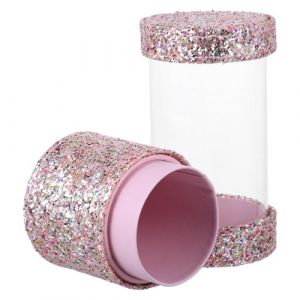 LOLIPPYY Organisateur Maquillage Transparent &agrave; Paillettes Bo&icirc;te Rangement Pinceaux Compartiments Support Cosm&eacute;tique Bureau Pratique et Anti-poussi&egrave;re (altituyse, neuf)