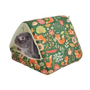 Cachette de cochon d'Inde - Chinchilla et lit de cochon d'Inde | Hamster Nest | Nid d'hiver lavable et maison de couchage | Maison de lapin | Accessoires pour animaux de compagnie doux, chauds et conf (yonyae, neuf)