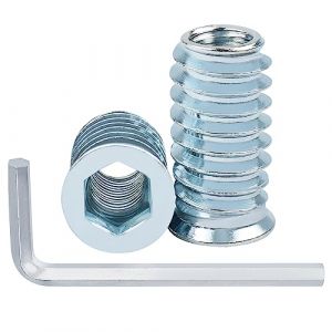 40 Pi&egrave;ces Insert Filet&eacute; Bois M6 x 10mm, Leryati Inserts M6 D'&eacute;crou Borgne Ecrou Hexagonal, Zinc Douille Filet&eacute;e Insert a Visser Insert &Eacute;crous &agrave; Visser Filet&eacute;, Manchons &agrave; Visser Vis T&ecirc;te Insert Bois (Fenghong Globle, neuf)