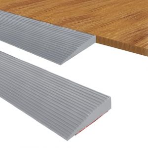 Rampe de Seuil, Barre de Seuil Large, Seuil de Porte Adhesif, Rampe en Caoutchouc pour Fauteuils Roulants, Rollators, Scooters Electriques (Gris, 90x8x2cm) (XSFFaFa, neuf)