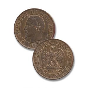 Monnaie Ancienne fran&ccedil;aise, Monnaies napol&eacute;on, pi&egrave;ces Anciennes, Monnaies Antiques pour collectionneur, Collection de pi&egrave;ces de Monnaie en Argent, Coin France (Napoleon III 5 centimes 1855) (Haolin EA Co., Ltd., neuf)