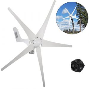 VEVOR Éolienne 12V/24V 400W Générateur de vent vertical Lanterne rouge Kit d'éolienne à 5 feuilles avec contrôleur de charge sans pôle (400W 12V rouge), Blanc. (New Clear FR, neuf)