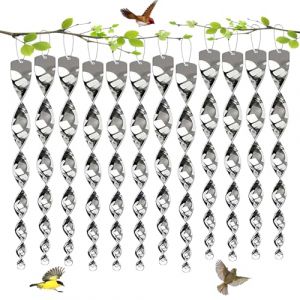 ISparbox Effaroucheur Oiseaux Réfléchissant, 12 Pièces Spirale Répulsif Oiseaux, Epouvantail Oiseaux Exterieur, Anti Effaroucheur Oiseau Pigeon Extérieur pour Balcon Arbres Potager (LiMMG, neuf)