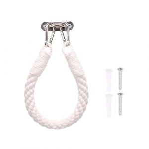 Tiardey Porte-Rouleau de Papier Toilette,Corde Vintage,Porte-Papier en Corde de Chanvre,avec vis et Bouchon d'expansion,pour la d&eacute;coration de la Salle de Bain de l'h?tel &agrave; la Maison - Blanc (Tiardey, neuf)