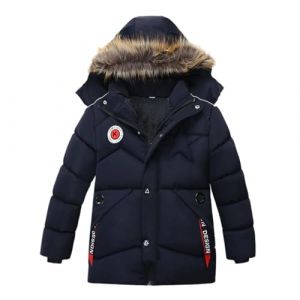 Lengender Blouson Manteau Fourrure Chaud Enfant Gar&ccedil;on B&eacute;b&eacute; Ski V&ecirc;tement Doudoune &agrave; Capuche Veste &agrave; Manches Longues Chaud 1-5 Ans (FR/ES, &Acirc;ge, 3 ans, Taille normale, 18 Bleu) (FindPitaya, neuf)