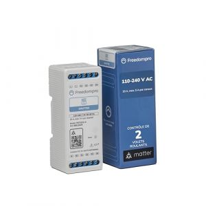 Freedompro DIN Interrupteur Relais WiFi pour Volet Roulant Intelligent, Contrôles 2 Stores/Ombres/Volets, Compatible avec HomeKit, Matter, Google Home, Alexa, 110-240V, 20A, pour Rail DIN (Freedompro, neuf)