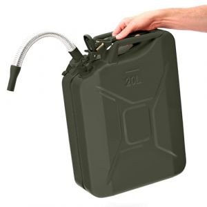 BW&reg; Jerrican en m&eacute;tal de 20 litres avec bec verseur - Vert bronze - RAL 6031-F9 - Certifi&eacute; T&Uuml;V et homologation ONU - Fabriqu&eacute; en Europe (let's build brands, neuf)