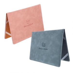 DIYEAH 2pi&egrave;ces Housse De Protection Pour Certificat De Naissance &Eacute;tui Pratique Similicuir Pour Motifs Cartoons Couronne Vintage Cheval &agrave; Bascule (Canell, neuf)