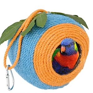 Niche d'oiseaux en coquille de noix de coco | Niche d'oiseau portable pour perruches, réutilisable, en coquille de noix de coco naturelle pour hirondelle, moineau Woteg (veruden, neuf)