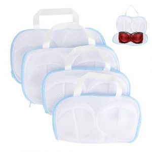 4 Pièces Filet Linge Pour Soutien-Gorge, Filet Linge Machine à Laver avec Support 3D, Sac Linge Sale Voyage Grand, Sac De Lavage en Maille Soutien-Gorge (suvivi, neuf)