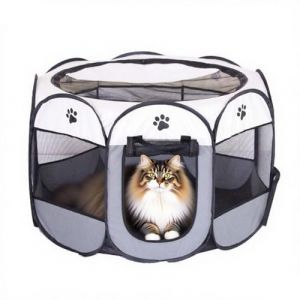 Parc Chaton Pliable 73 x 73 x 43 cm, Parc a Chat Chiot pour Animaux de Compagnie Int&eacute;rieur et ext&eacute;rieur (EUBSWA-FR, neuf)