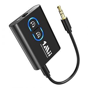 1Mii [Upgraded] Transmetteur Récepteur Bluetooth 5.3 pour TV Casque sans Fil, aptX Faible Latence/HD/AD, 3.5MM AUX Adaptateur Audio Bluetooth pour Avion/Stéréo Domestique Hi-FI, Double Connexion (1MiiDirect-FR, neuf)