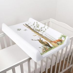 Matelas &agrave; langer rigide pour b&eacute;b&eacute; - 80 x 50 cm - Convient pour lit de b&eacute;b&eacute; de 140 x 70 cm - Unisexe - Anti-roulement - Imperm&eacute;able - Avec bords sur&eacute;lev&eacute;s - Motif bois (Baby Comfort Ltd, neuf)