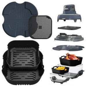 ITClosud 4 Pi&egrave;ces Air Fryer Accessoires, Rev&ecirc;tement en Silicone Plat Accessoires pour Ninja CRISPi FN101EU, 2 Moules + Protection Anti-&eacute;claboussures + Tapis R&eacute;utilisable 3.8 L 1.4 L (IT Cloud Services, neuf)