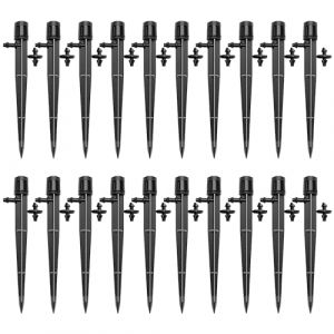 VooGenzek 20 Pi&egrave;ces Goutteur Irrigation R&eacute;glable, 360 Degr&eacute;s Micro Asperseur Goutte &agrave; Goutte pour Tube 4/7 mm, Goutteur d'irrigation Insertion, Noir (avec Connecteur) (VooGenzek, neuf)