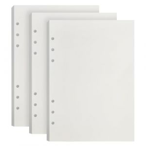 GYSRXS 3 Paquets A5 Recharge Papier en Vierge 6 Trous Feuilles Mobile Perforées 135 Feuilles 270 Pages Recharge Papier Blanc pour A5 Classeur Croquis Carnets de Voyage (GueSren, neuf)