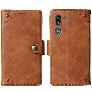 Veritable Cuir Housse T&eacute;l&eacute;phone Case Gel TPU Silicone Skin pour Doro 8050 5.7" Coque &Eacute;tui Cas Couverture Protecteur Cover Portefeuille Antichoc Cover Case (Marron) (jiayitonguk, neuf)